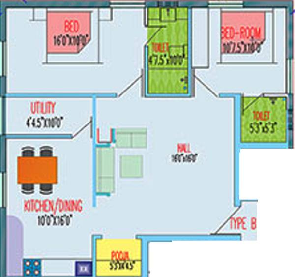 Vivega Builders RS Puram (2BHK+2T (1,084 sq ft) + Pooja Room 1084 sq ft)