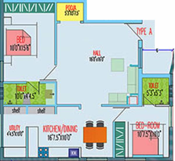 Vivega Builders RS Puram (2BHK+2T (1,076 sq ft) + Pooja Room 1076 sq ft)