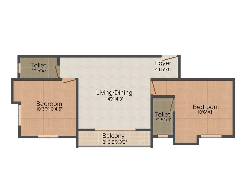 Jeni Joel Galaxy (2BHK+2T (944 sq ft) 944 sq ft)