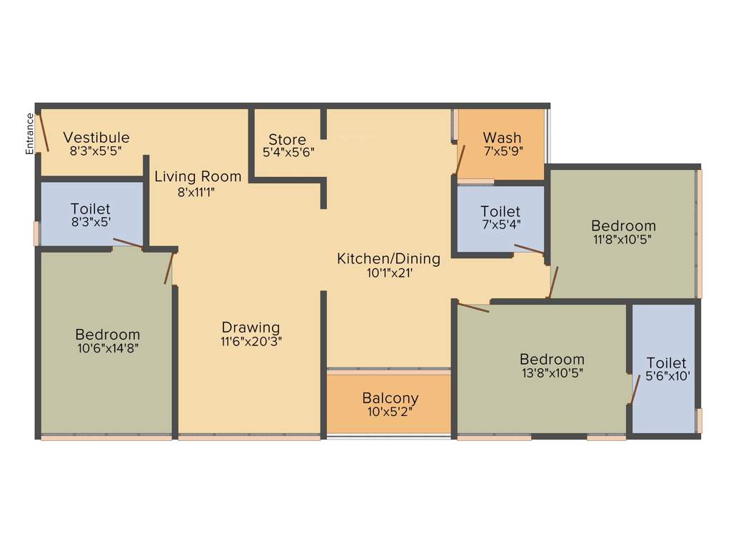 Shubh Shubh Aashish (3BHK+3T (2,304 sq ft) 2304 sq ft)