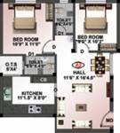 GV Adithi (2BHK+2T (760 sq ft) 760 sq ft)