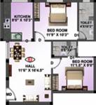 GV Adithi (2BHK+2T (780 sq ft) 780 sq ft)