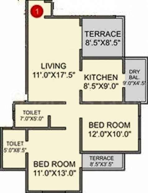 Highland Developers Highland Aanandvan (2BHK+2T (1,010 sq ft) 1010 sq ft)