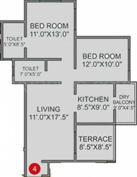 Highland Developers Highland Aanandvan (2BHK+2T (1,020 sq ft) 1020 sq ft)