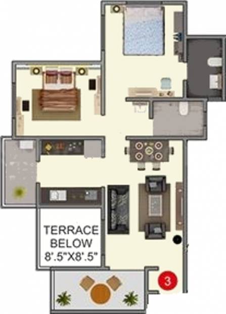 Highland Developers Highland Aanandvan (2BHK+2T (1,050 sq ft) 1050 sq ft)