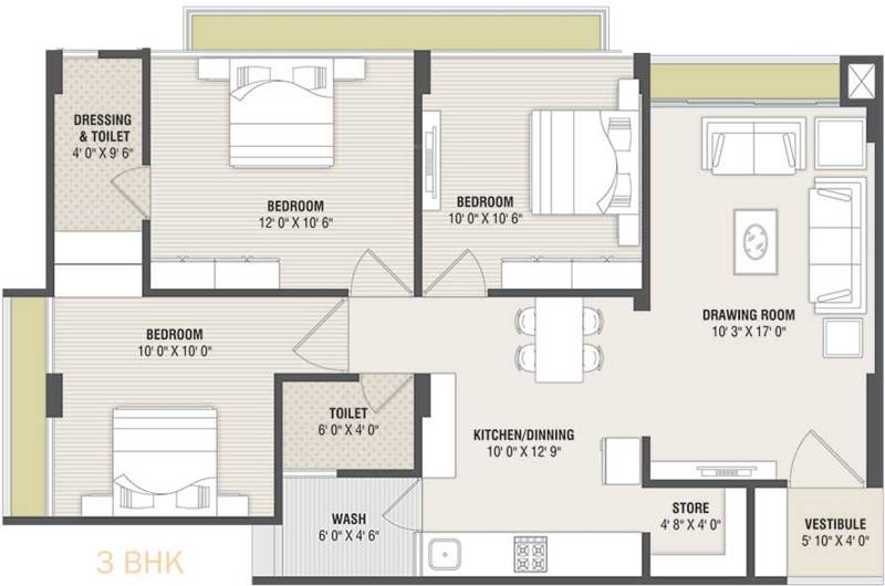 DB Diwali Elegance (3BHK+2T (1,467 sq ft) 1467 sq ft)