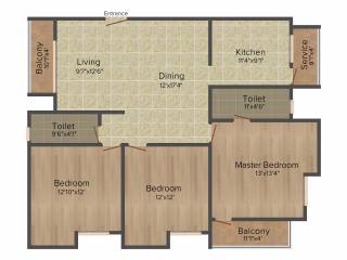 Salma Pine Ridge (3BHK+2T (1,610 sq ft) 1610 sq ft) Salma Pine Ridge (3BHK+2T (1,610 sq ft) 1610 sq ft)