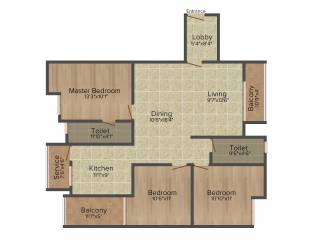 Salma Pine Ridge (3BHK+2T (1,532 sq ft) 1532 sq ft) Salma Pine Ridge (3BHK+2T (1,532 sq ft) 1532 sq ft)