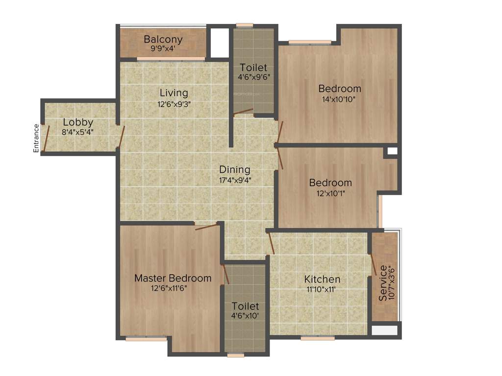 Salma Pine Ridge (3BHK+2T (1,530 sq ft) 1530 sq ft)