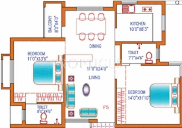 Agni Lakshya Kripa (2BHK+2T (970 sq ft) 970 sq ft)