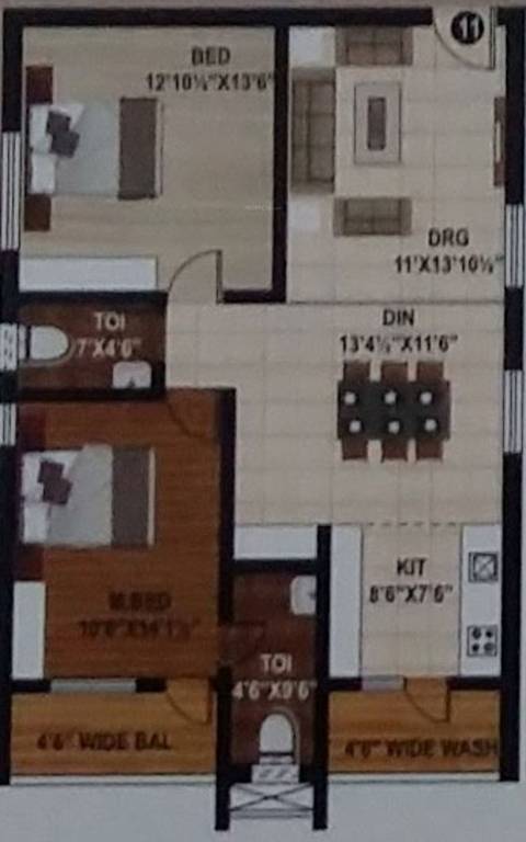 Tirtha Signature 2 (2BHK+2T (1,240 sq ft) 1240 sq ft) Tirtha Signature 2 (2BHK+2T (1,240 sq ft) 1240 sq ft)