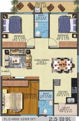 Estella Maple Square A (3BHK+2T (1,249 sq ft) 1249 sq ft) Estella Maple Square A (3BHK+2T (1,249 sq ft) 1249 sq ft)