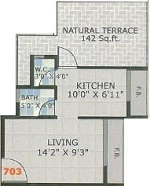 Platinum Sai Sangam (1BHK+1T (680 sq ft) 680 sq ft)