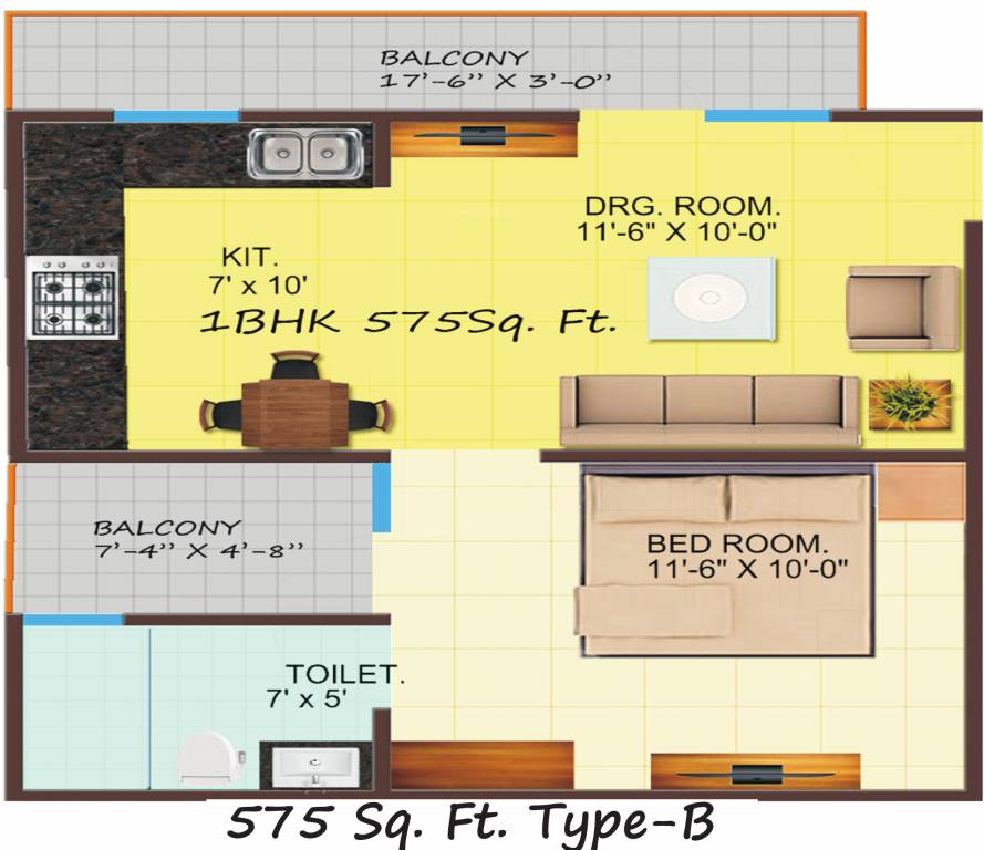 Whitney Green Residency (1BHK+1T (575 sq ft) 575 sq ft) Whitney Green Residency (1BHK+1T (575 sq ft) 575 sq ft)