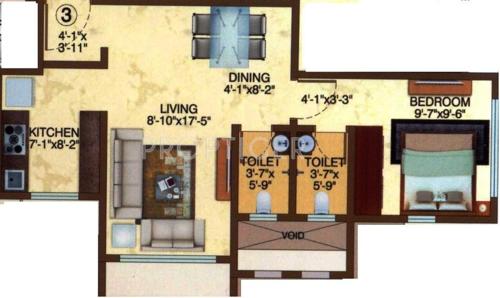 Prerana Siddhi Apartment (1BHK+2T (740 sq ft) 740 sq ft)