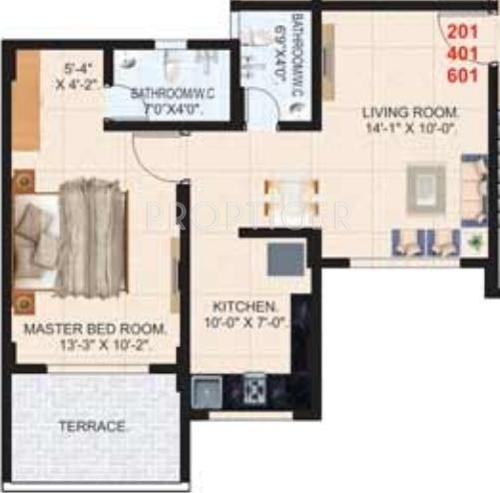 Happy Home Ekta Apartments (1BHK+1T (711 sq ft) 711 sq ft) Happy Home Ekta Apartments (1BHK+1T (711 sq ft) 711 sq ft)