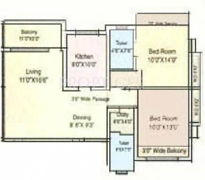 Vikas Palms (2BHK+2T (1,095 sq ft) 1095 sq ft)