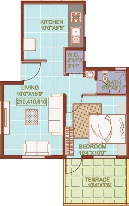 Arihant Giriraj Heights (1BHK+1T (612 sq ft) 612 sq ft)