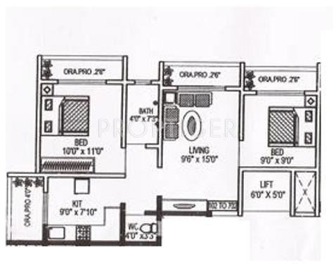 Sai Om Sai Towers (2BHK+2T (846 sq ft) 846 sq ft)