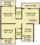 Lotus Shobha Park (2BHK+2T (1,013 sq ft) 1013 sq ft)