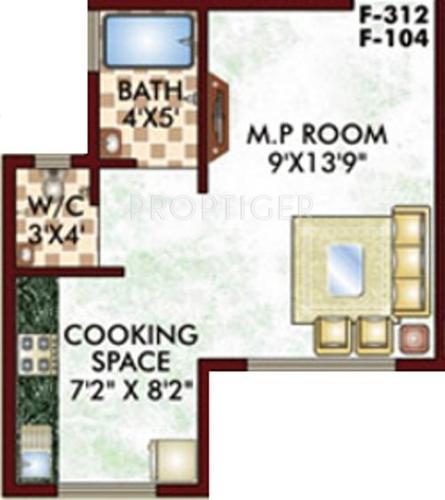 Chintapoorni Shree Siddhivinayak Residency (1BHK+2T (345 sq ft) 345 sq ft)