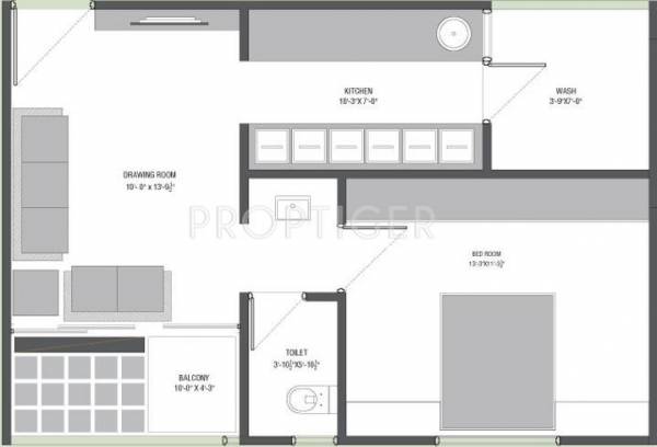 Siddhidhata Aditi Phase 2 (1BHK+1T (792 sq ft) 792 sq ft)
