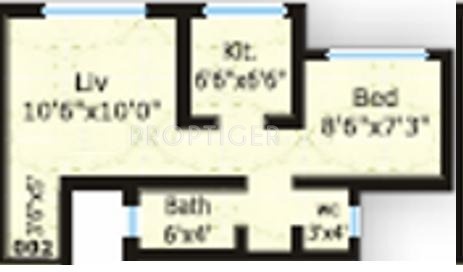 Gokul Residency (1BHK+1T (590 sq ft) 590 sq ft)