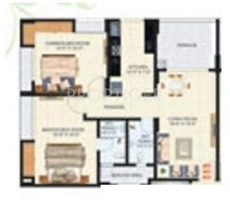 Happy Home Group Mumbai Anant Apartment Floor Plan (2BHK+2T)