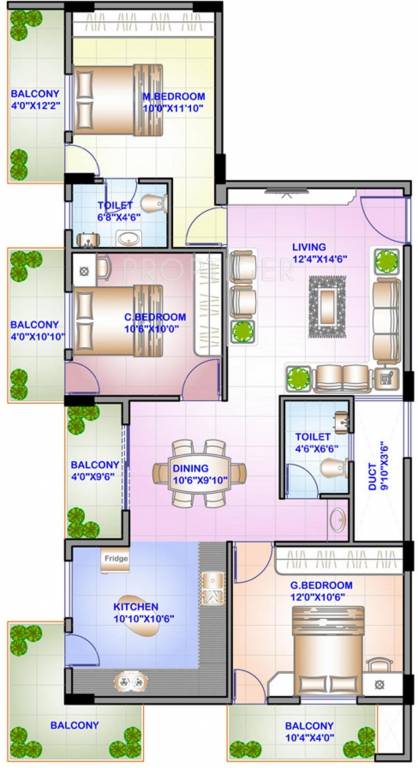 ISR Sukriti (3BHK+2T (1,465 sq ft) 1465 sq ft)