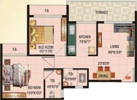 Shubh Dream Heritage (2BHK+2T (1,015 sq ft) 1015 sq ft)