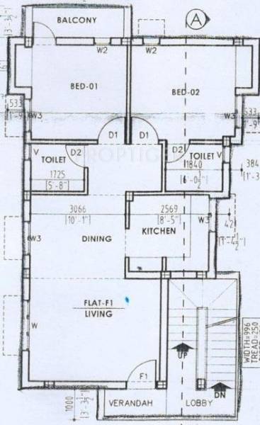 ABI Daffodil (2BHK+2T (865 sq ft) 865 sq ft)