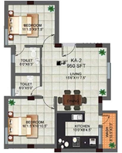 Kosalram Adonia (2BHK+2T (950 sq ft) 950 sq ft) Kosalram Adonia (2BHK+2T (950 sq ft) 950 sq ft)