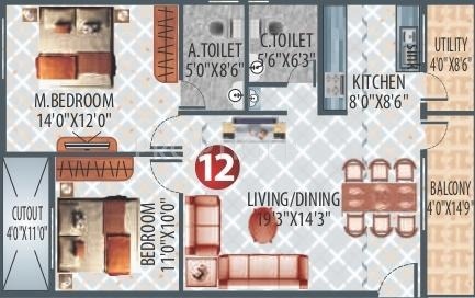 Deccan Expressions (2BHK+2T (1,070 sq ft) 1070 sq ft) Deccan Expressions (2BHK+2T (1,070 sq ft) 1070 sq ft)