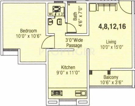 RM Hiras Nagar (1BHK+1T (673 sq ft) 673 sq ft)