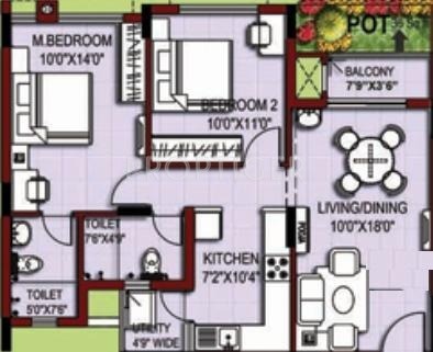XS Harmony (2BHK+2T (924 sq ft) 924 sq ft) XS Harmony (2BHK+2T (924 sq ft) 924 sq ft)