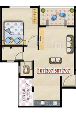 Goyal Shree Ganesh Residency (1BHK+1T (605 sq ft) 605 sq ft)