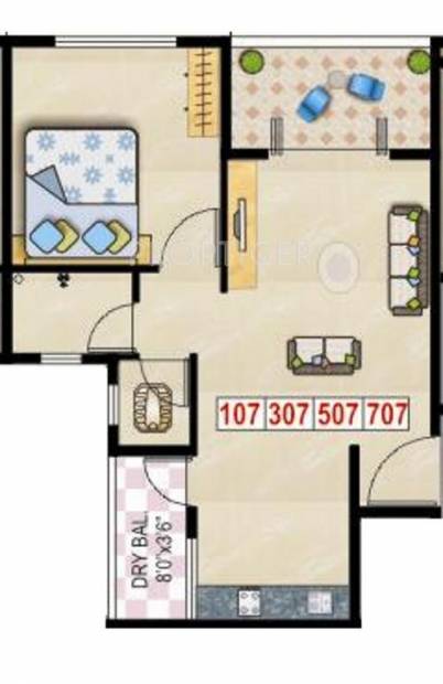 Goyal Shree Ganesh Residency (1BHK+1T (605 sq ft) 605 sq ft)