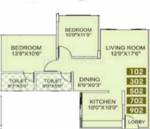 Kumar Papillon (2BHK+2T (1,090 sq ft) 1090 sq ft)