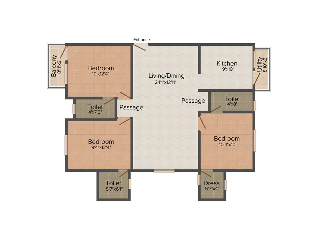 Rajni Bliss (3BHK+3T (1,320 sq ft) 1320 sq ft)