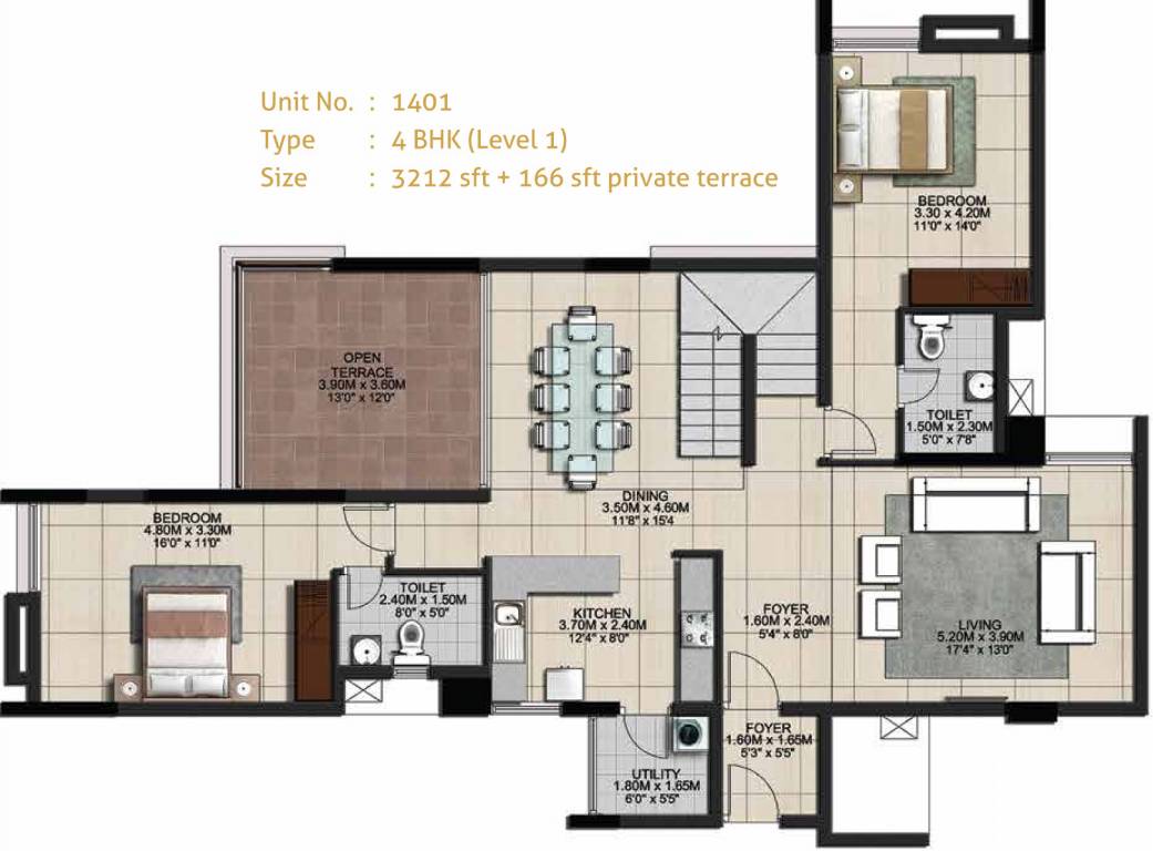  monte carlo Floor Plan Lower Level Penthouse Plan