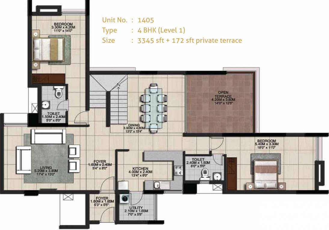  monte carlo Floor Plan Lower Level Penthouse Plan