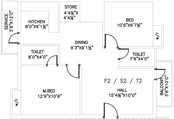RAS Constructions T Nagar (2BHK+2T (985 sq ft) 985 sq ft)