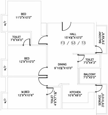 RAS Constructions T Nagar (3BHK+3T (1,270 sq ft) 1270 sq ft)