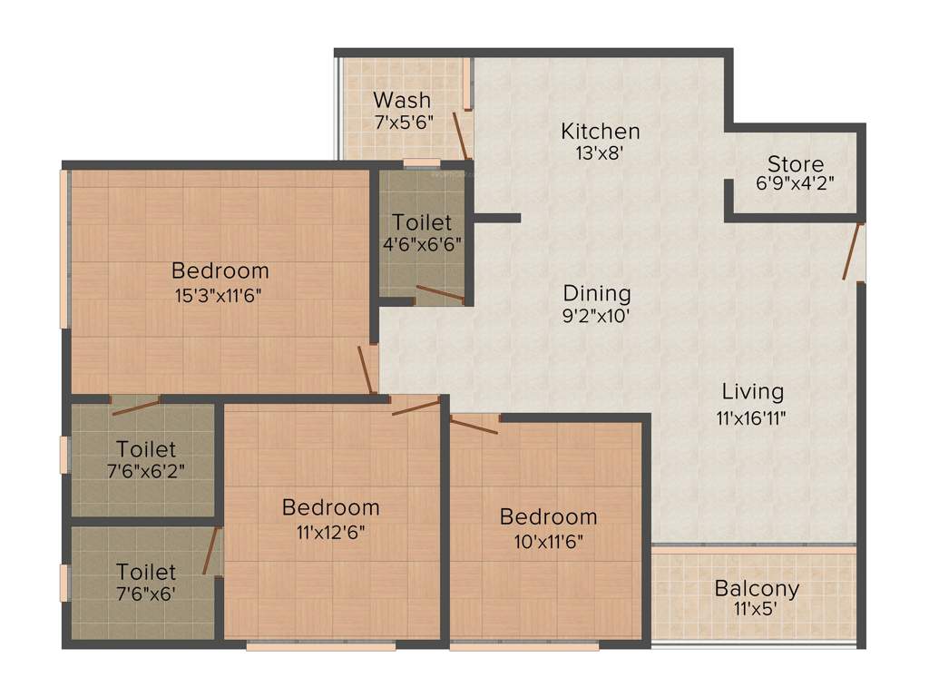 Shafalya Aurum Sky (3BHK+3T (2,025 sq ft) 2025 sq ft)
