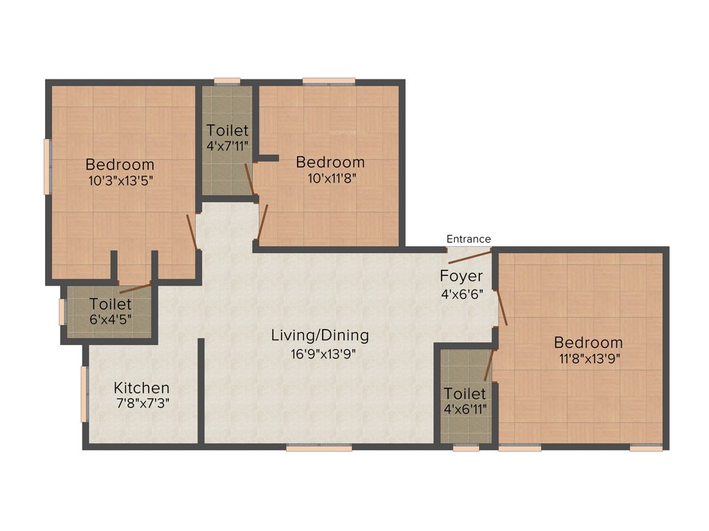 HPK Star Property Developer Ellora (3BHK+2T (1,184 sq ft) 1184 sq ft)