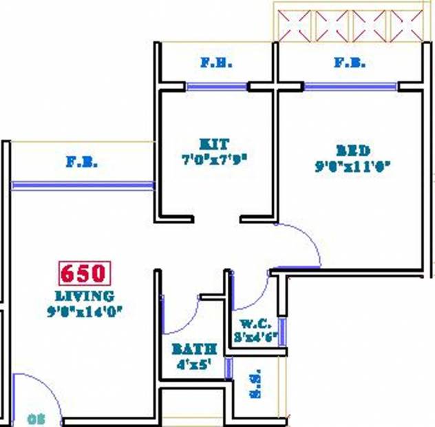 Siddharth Geetanjali Bellezza (1BHK+1T (650 sq ft) 650 sq ft)