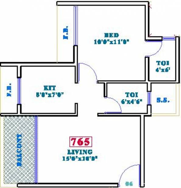 Siddharth Geetanjali Bellezza (1BHK+2T (765 sq ft) 765 sq ft)