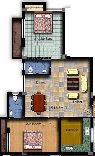 Anuna Araa (2BHK+2T (915 sq ft) 915 sq ft)