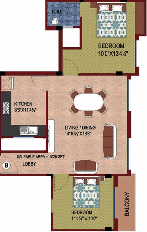 Hexa Sunflower (2BHK+1T (1,029 sq ft) 1029 sq ft) Hexa Sunflower (2BHK+1T (1,029 sq ft) 1029 sq ft)