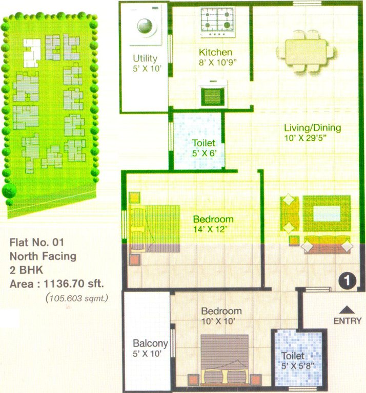AM Heritage RG (2BHK+2T (1,137 sq ft) 1137 sq ft)